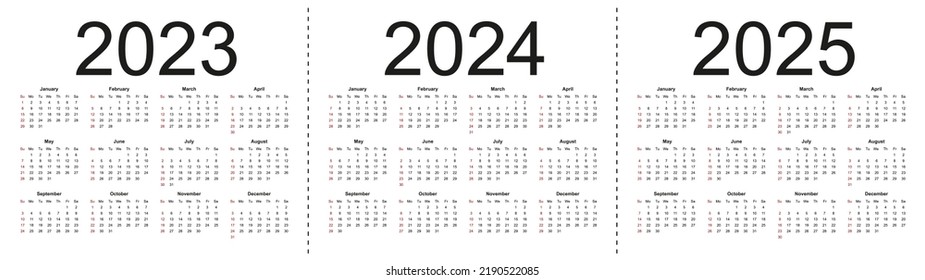 Simple Editable Vector Calendars Year 2023 Stock Vector Royalty Free 2190522085 Shutterstock 1640