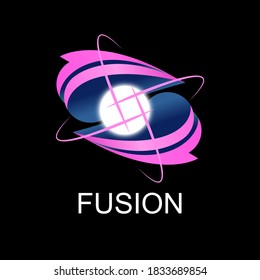 Simple editable vector fusion logo.