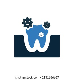 Simple editable vector graphics. Tooth, germs icon.