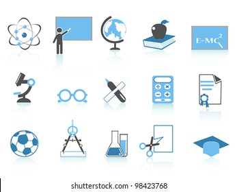 simple education icon blue series