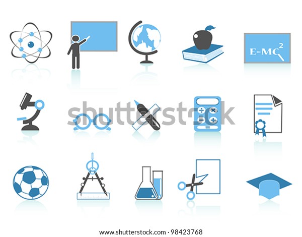 simple education icon blue\
series
