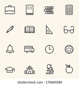 Simple Education icon sets. Line icons.