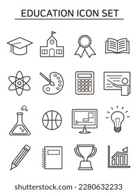 Simple education related icon set (Print)