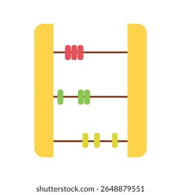Simples ábaco educacional com contas vermelhas, verdes, amarelas para aprender ou visuais de matemática.