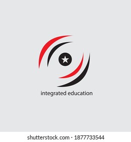 simple educational creative logo illustration star eye color abstract vector design