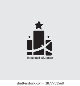 simple educational creative logo illustration star building abstract vector design