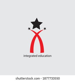 simple educational creative logo, star illustration, abstract vector design