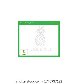 Einfaches Malspiel für Kinder. Illustration von Ananas.