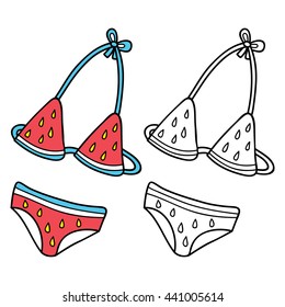simple educational kids coloring page. Vector illustration of educational kids coloring page with cartoon swimsuit for children, coloring and scrap book