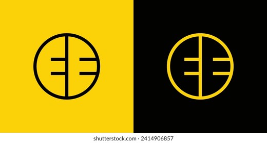 Simple EE Letter Circle Logo Set, suitable for business with EE initial.