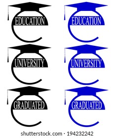 Simple e-education item set, black and blue
