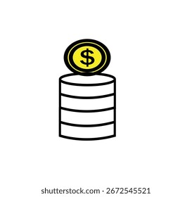 Um ícone simples e eficaz que representa poupança, riqueza e estabilidade financeira. Perfeito para uso em aplicativos, sites, apresentações e materiais de impressão relacionados a finanças e negócios.