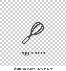 Simple egg beater icon. Stroke pictogram. Vector illustration isolated on a transparent background PNG. Premium quality symbol. Vector sign for mobile app and web sites.