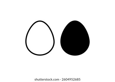 Simple egg icons in black and white Vector