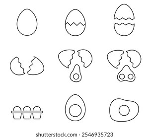 Conjunto de ilustración de huevo simple Vector