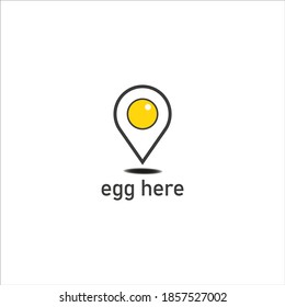 Simple Egg location pin icon logo vector design with white background