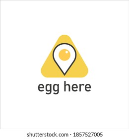 Simple Egg location pin icon logo vector design with white background