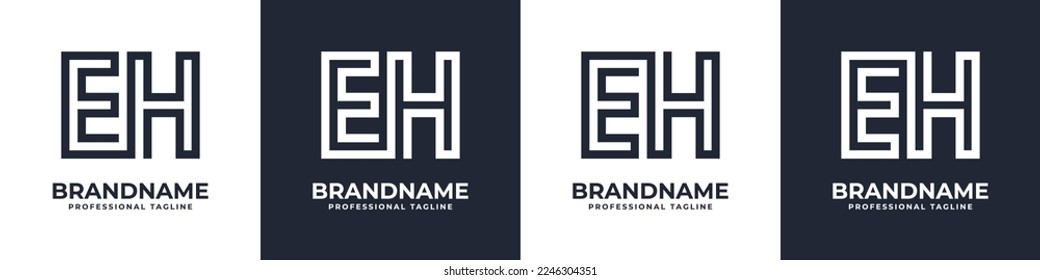 Simple EH Monogram Logo, suitable for any business with EH or HE initial.