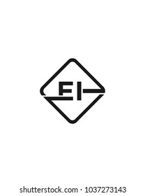 Simple EI initial Logo design template vector illustration