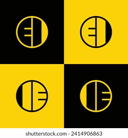 Simple EI and IE Letter Circle Logo Set, suitable for business with EI and IE initial.