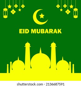 Simple eid mubarak design for greeting cards, advertisements, social media feeds, social media timeline posts