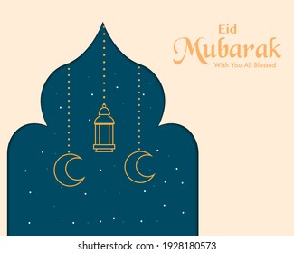 Simple Eid Mubarak Greeting Card