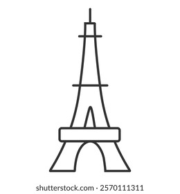 simple Eiffel tower outline icon landmark of France symbol