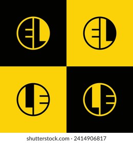 Simple EL and LE Letter Circle Logo Set, suitable for business with EL and LE initial.