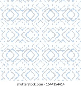 simple and elagance blue tones Ikat Ogee background - Ethnic folk seamless pattern. Abstract background for textile design, wallpaper, surface textures. Boho Style