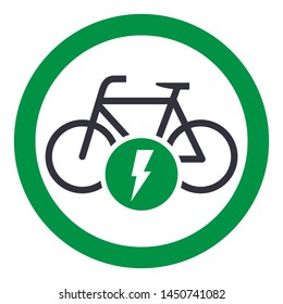 Simple electric bike icon sign vector illustration