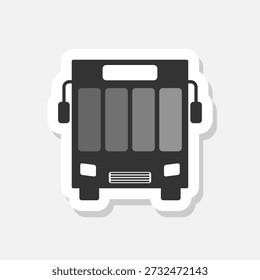 Etiqueta engomada eléctrica simple del símbolo del autobús aislada en fondo gris