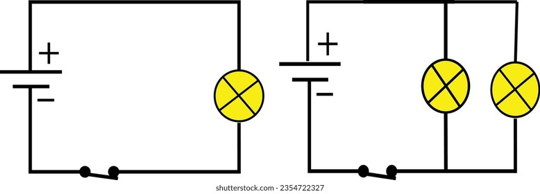 Simple electric circuit diagram icon. Clipart image isolated on white background vector illustration