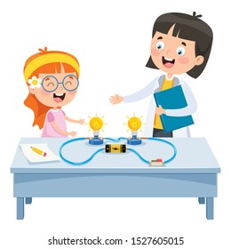 Simple Electric Circuit Experiment For Children Education