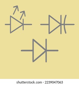 Simple electric compenents designs made with different lines , shapes and structures
