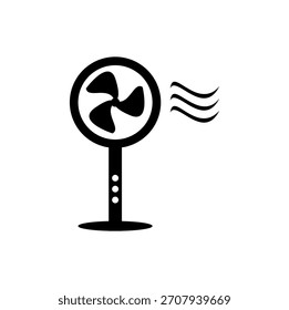 Simple Electric Fan Icon – Clean Line Vector for Ventilation, Breeze Control, and Household Product Design