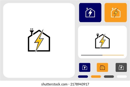 Simple electric house logo design