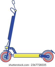 A simple electric kickboard seen from the side