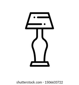 Simple Electric Lamp Home Office Interior Deco Design Vector Icon