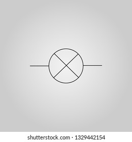Simple electric scheme with lamp and battery