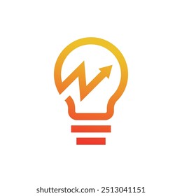 Bombilla eléctrica simple con el logotipo del símbolo de la flecha.