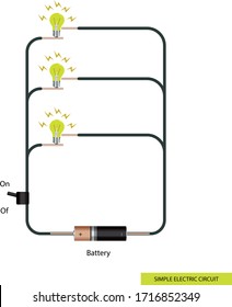simple circuito eléctrico. diagrama simple de circuito eléctrico. tema de la física lección energía eléctrica