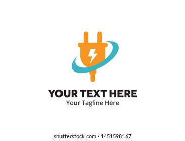 simple electrical logo creative design in flat style with color . electricity logo creative design for identity and business
