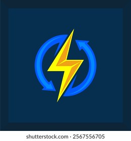 simple electricity logo for icon or symbol