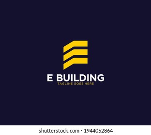 simple elegan Letter E Building sogo template