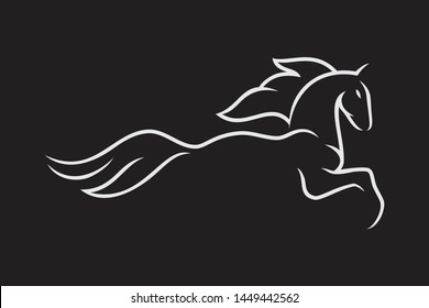 Simple and elegance horse symbol in flat style for element design. Simple horse vector for your best business symbol. Vector illustration EPS.8 EPS.10