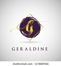 Simple Elegance Initial Letter G Gold Logo Type Sign Symbol Icon