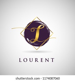 Simple Elegance Initial Letter L Gold Logo Type Sign Symbol Icon