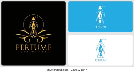 Simple and elegance Perfume logo design with modern style| premium vector