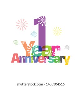 Simple and elegant 1 Year Anniversary template design