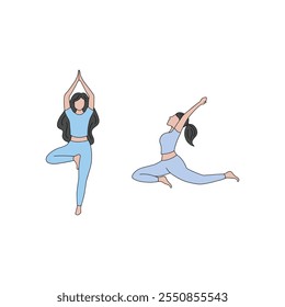 Simples e elegante 2 conjunto Yoga Arte para projetos de relaxamento